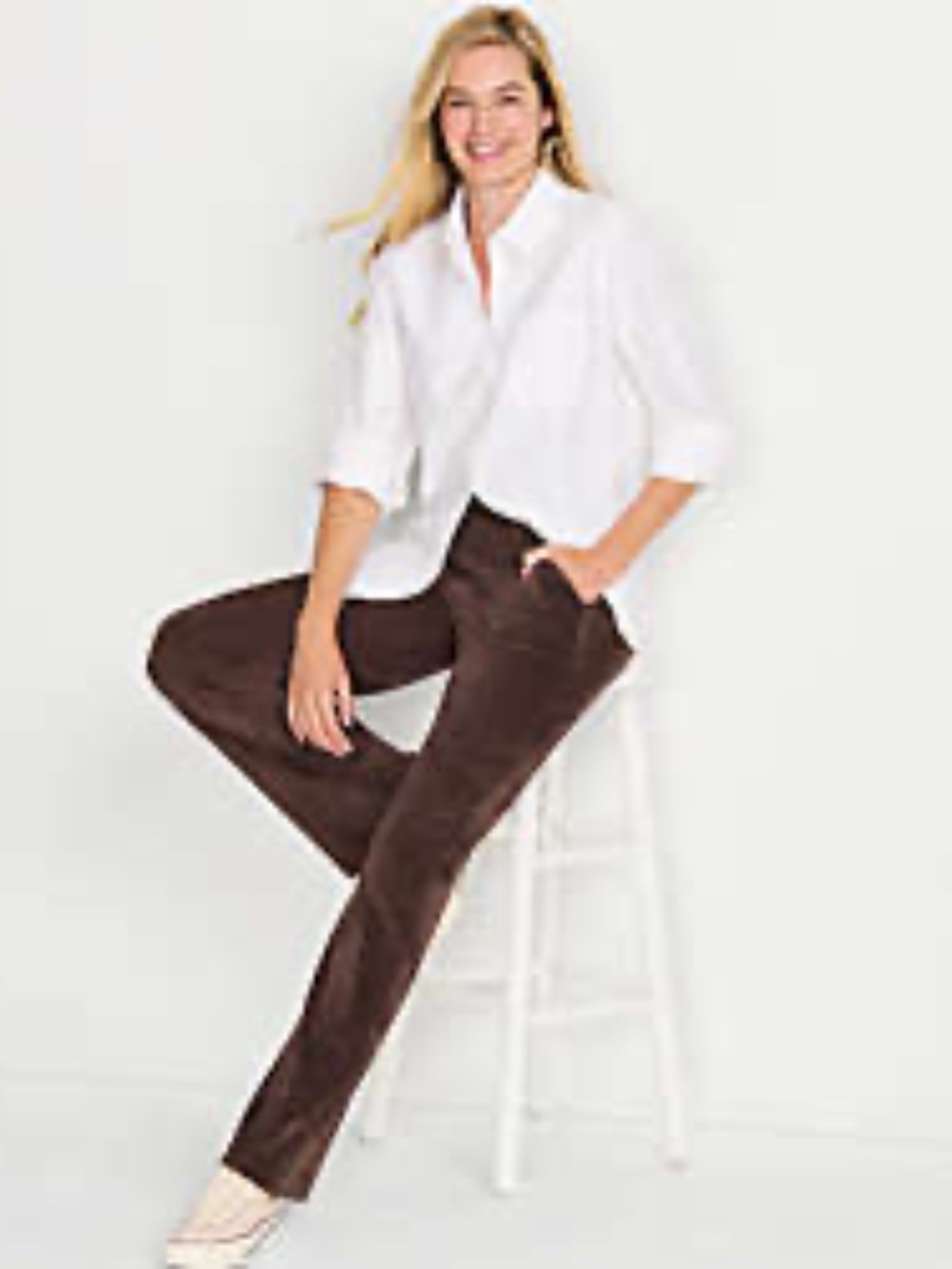 TALL Lands' End corduroy pull on pants NWOT